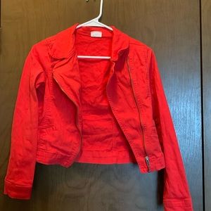 Red Jean jacket